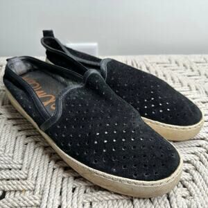Sam Edelman: Black Suede Slip On Sneakers